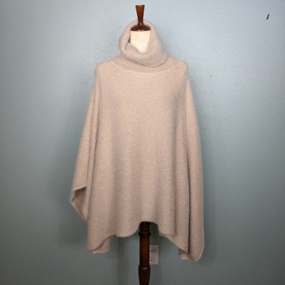 UO Sleeping on Snow cream gold turtle neck poncho